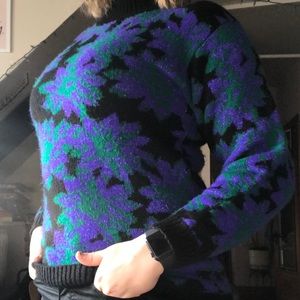 80s floral sweater